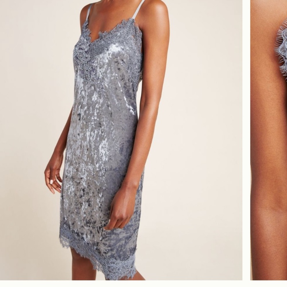 NEW...Anthropologie Tessie Velvet and LACE Mini Dress Size XL